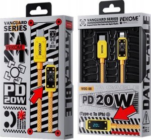 Kabel USB Wekome USB-C - Lightning 1 m Żółty (WK-WDC-08_GOLD) 2