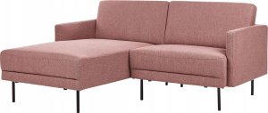 Beliani Narożnik 2-osobowy prawostronny różowy brąz BREDA 5