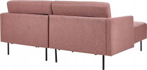 Beliani Narożnik 2-osobowy prawostronny różowy brąz BREDA 6