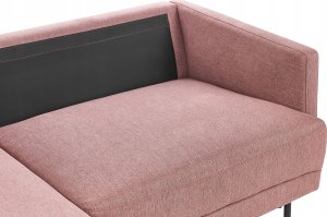 Beliani Narożnik 2-osobowy prawostronny różowy brąz BREDA 8