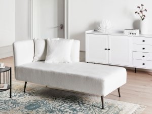 Beliani Szezlong lewostronny biały RIOM 2