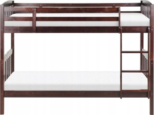 Beliani Łóżko piętrowe drewniane 90 x 200 cm ciemne REVIN 4