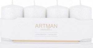 Art-Pol Pl Świeca 4-Pack Brokat Biały 5