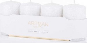 Art-Pol Pl Świeca 4-Pack Brokat Biały 6