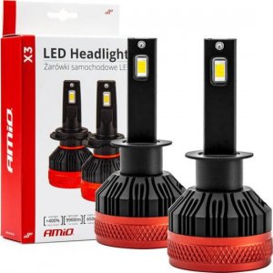 AMiO Żarówki samochodowe LED seria X3 H1 6500K Canbus AMIO-02977 1