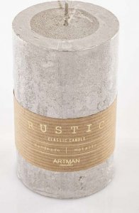 Art-Pol Pl Szampan Świeca Rustic Metalic Walec Średni Fi7 2