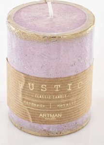 Art-Pol Pl Różowy Świeca Rustic Patyn Walec Mały Fi7 4