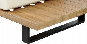 Beliani Zestaw ogrodowy drewniany 5-osobowy złamana biel MYKONOS 13