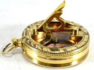 Triton Mosiężny zegar słoneczny z kompasem z otwieraną pokrywą NC2847 3