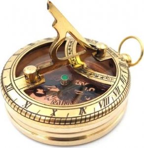 Triton Mosiężny zegar słoneczny z kompasem z otwieraną pokrywą NC2847 6