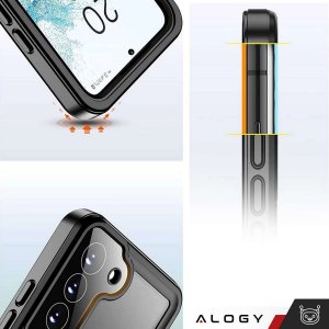 Alogy Etui wodoodporne do Samsung Galaxy S23 360 Alogy Pancerne Armor IP68 ze smyczką Czarne 3