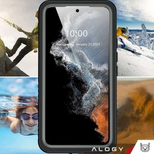 Alogy Etui wodoodporne do Samsung Galaxy S23 360 Alogy Pancerne Armor IP68 ze smyczką Czarne 9