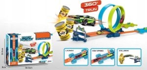 Tender Toys 24-cz., zabawkowy tor wyścigowy, szaro-niebieski  Lumarko! 1