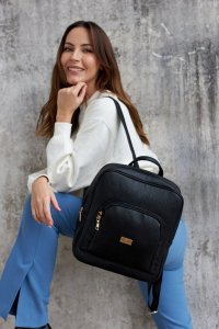 Peterson Pojemny plecak damski ze skóry ekologicznej - Peterson NoSize 14