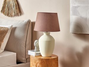 Lampa stołowa Beliani Lampa stołowa ceramiczna biała ARCOS 2