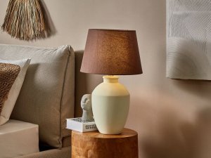Lampa stołowa Beliani Lampa stołowa ceramiczna biała ARCOS 8