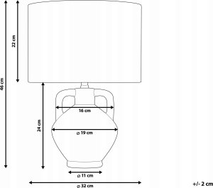 Lampa stołowa Beliani Lampa stołowa ceramiczna biała LABRADA 3