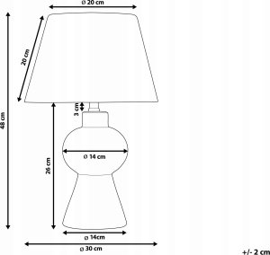 Lampa stołowa Beliani Lampa stołowa ceramiczna szara FABILOS 3