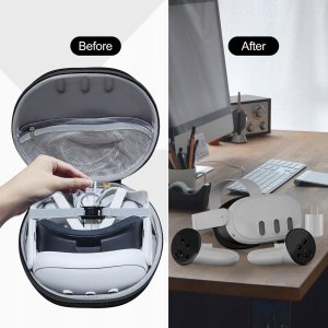 JYS Futerał Etui Pokrowiec Case Walizka Na Okulary Gogle Vr Oculus Meta Quest 3 / Jys-mq007 Czarny 5