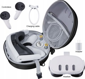 JYS Futerał Etui Pokrowiec Case Walizka Na Okulary Gogle Vr Oculus Meta Quest 3 / Jys-mq007 Czarny 7