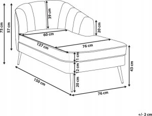 Beliani Szezlong boucle prawostronny zielony ALLIER 11