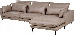 Beliani Narożnik zamsz lewostronny jasnobrązowy GALLO 5