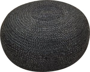 Beliani Puf jutowy ⌀ 50 cm czarny TIFELT 2