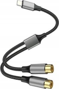 Kabel 4smarts 4smarts Kabel Audio USB-C - 2x cinch socket 20cm tekstylny czarny/black 456903 1