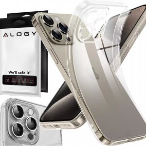 Alogy Etui do iPhone 15 Pro Max obudowa Case silikonowe przezroczyste ochrona aparatu osłona obiektywów Alogy Slim 1