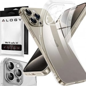 Alogy Etui do iPhone 15 Pro obudowa Case silikonowe przezroczyste ochrona aparatu osłona obiektywów Alogy Slim 1