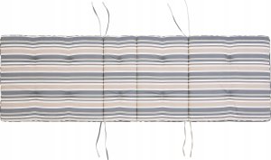 Beliani Leżak ogrodowy drewno akacjowe z poduszką niebiesko-beżową AMATNEA 7