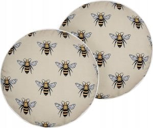 Beliani 2 poduszki ogrodowe w pszczoły ⌀ 40 cm beżowe CANNETO Lumarko! 1