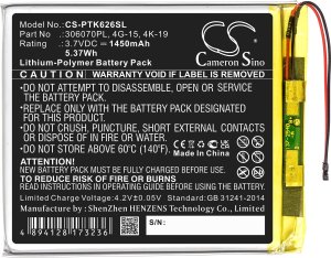 Cameron Sino Akumulator Bateria Typ 306070pl 4g-15 4k-19 Do Czytnika E-book Pocketbook Digma / Cs-ptk626sl 3