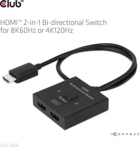 Club 3D Club3D HDMI Switch 2-in-1 bidirektional   8K60Hz/4K120Hz UHD retail 11