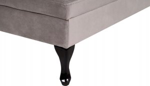 Beliani Szezlong welurowy ze schowkiem lewostronny beżowoszary PESSAC 10