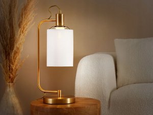 Lampa stołowa Beliani Lampa stołowa metalowa miedziana LIBERIA 2