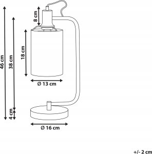 Lampa stołowa Beliani Lampa stołowa metalowa miedziana LIBERIA 3