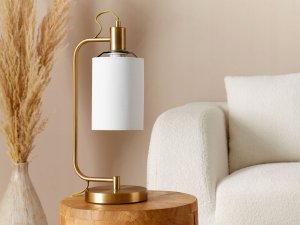 Lampa stołowa Beliani Lampa stołowa metalowa miedziana LIBERIA 4