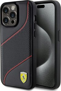 Ferrari Ferrari FEHCP15XPWAK iPhone 15 Pro Max 6.7" czarny/black hardcase Perforated Waves Metal Logo 1