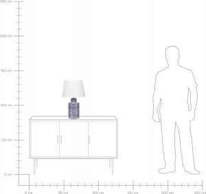 Lampa stołowa Beliani Lampa stołowa porcelanowa biało-niebieska MARCELIN 8