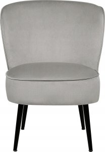 Beliani Fotel welurowy szary VOSS 4