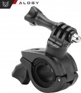 Alogy Uchwyt rowerowy do GoPro Hero 12 11 10 9 8 7 DJI Action SJ7 SJ6 do kamer na kierownicę motocykl rower Alogy obrotowy czarny 11