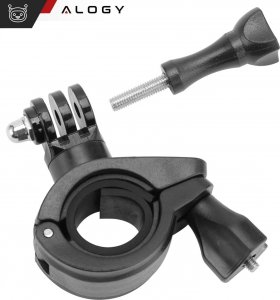 Alogy Uchwyt rowerowy do GoPro Hero 12 11 10 9 8 7 DJI Action SJ7 SJ6 do kamer na kierownicę motocykl rower Alogy obrotowy czarny 6