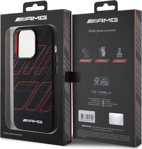Mercedes AMG AMHMP15S23SSPK iPhone 15 / 14 / 13 6.1" czarny/black hardcase Silicone Large Rhombuses Pattern MagSafe 13
