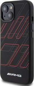 Mercedes AMG AMHMP15S23SSPK iPhone 15 / 14 / 13 6.1" czarny/black hardcase Silicone Large Rhombuses Pattern MagSafe 15