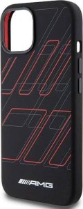 Mercedes AMG AMHMP15S23SSPK iPhone 15 / 14 / 13 6.1" czarny/black hardcase Silicone Large Rhombuses Pattern MagSafe 19