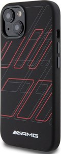 Mercedes AMG AMHMP15S23SSPK iPhone 15 / 14 / 13 6.1" czarny/black hardcase Silicone Large Rhombuses Pattern MagSafe 2