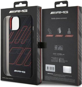 Mercedes AMG AMHMP15S23SSPK iPhone 15 / 14 / 13 6.1" czarny/black hardcase Silicone Large Rhombuses Pattern MagSafe 21