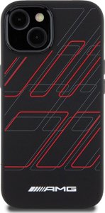 Mercedes AMG AMHMP15S23SSPK iPhone 15 / 14 / 13 6.1" czarny/black hardcase Silicone Large Rhombuses Pattern MagSafe 3