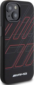 Mercedes AMG AMHMP15S23SSPK iPhone 15 / 14 / 13 6.1" czarny/black hardcase Silicone Large Rhombuses Pattern MagSafe 4